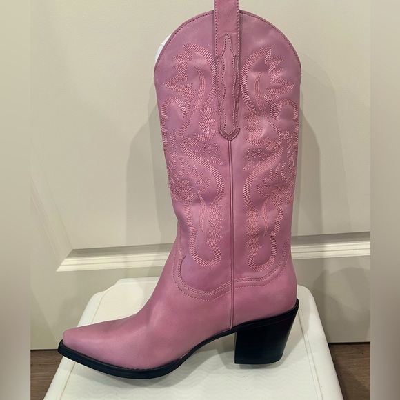 NEW Free People x Jeffrey Campbell Dagget Western Boots - Pink! - Picture 3 of 7